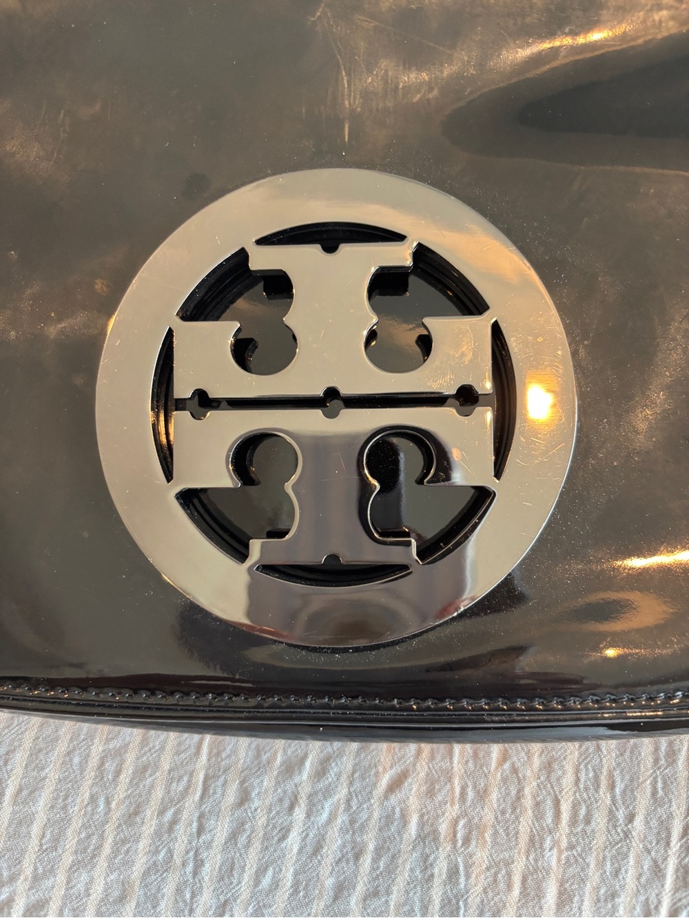 Tory Burch Black Patent Logo Crossbody or Clutch